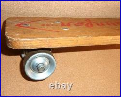 Vintage Roller Surfer Skateboard Hedlund Metal Steel Wheels Wood Wooden Illinois