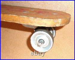 Vintage Roller Surfer Skateboard Hedlund Metal Steel Wheels Wood Wooden Illinois