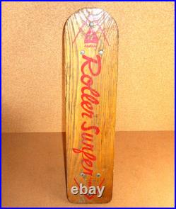 Vintage Roller Surfer Skateboard Hedlund Metal Steel Wheels Wood Wooden Illinois