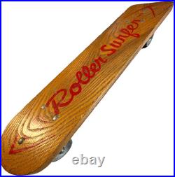 Vintage Roller Surfer Wooden Skateboard Sidewalk Metal Wheels Nokomis, Illinois