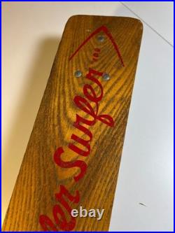 Vintage Roller Surfer Wooden Skateboard Sidewalk Metal Wheels Nokomis, Illinois
