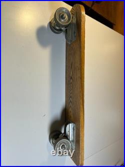 Vintage Roller Surfer Wooden Skateboard Sidewalk Metal Wheels Nokomis, Illinois