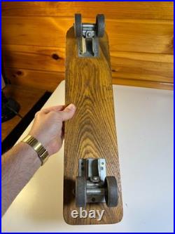 Vintage Roller Surfer Wooden Skateboard Sidewalk Metal Wheels Nokomis, Illinois