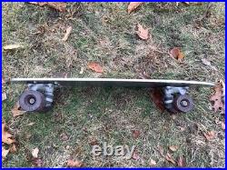 Vintage SILVER Aluminum Skateboard stamped w name backs STOKER, fronts MK IV