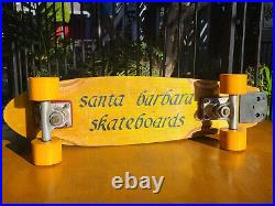Vintage Santa Barbara Skateboard, 1st Gen Kryptonics Star-Trac & Tracker Trucks