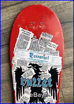 Vintage Santa Cruz Bullet Skateboard Terrorist Deck Nos Og Rare