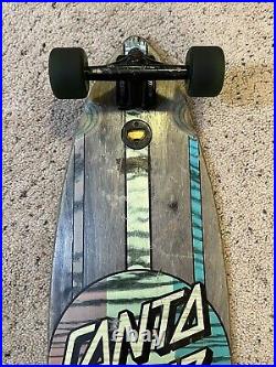 Vintage Santa Cruz Logo Longboard Skateboard with Bullet Trucks Cruzers Wheels 43