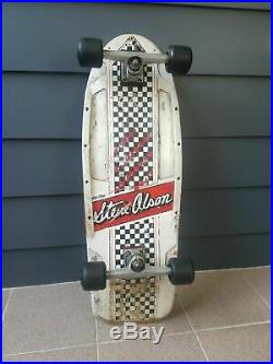 Vintage Santa Cruz Steve Olson Checkerboard Racing Stripe OG 1981 skateboard