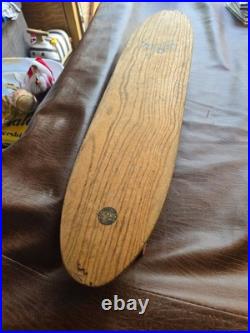 Vintage Sears Spyder Wooden Skateboard Long Board with Red Wheels Approx. 28.5L