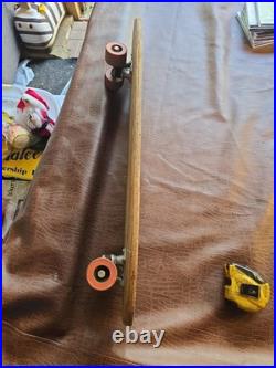 Vintage Sears Spyder Wooden Skateboard Long Board with Red Wheels Approx. 28.5L