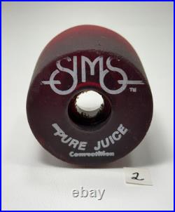 Vintage Sims 60mm Pure Juice Competition 1970s Skateboard Wheels Set of 4 Red