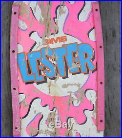 Vintage Sims Lester Kasai OG Complete Skateboard Invader Trucks Bones Wheels
