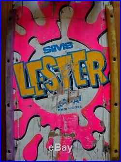 Vintage Sims Lester Kasai OG Skateboard 1980s Vision wheels