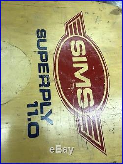 Vintage Sims SuperPly 11.0 Skateboard Deck Original 1978