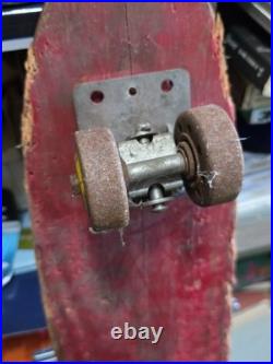 Vintage Skate Racer Wood Skateboard with Trucks Wheels Surfer