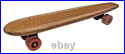 Vintage Skateboard Fleetwing Side Surf Oak Wood Traction Action Composite Wheels