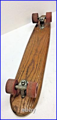 Vintage Skateboard Fleetwing Side Surf Oak Wood Traction Action Composite Wheels