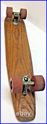 Vintage Skateboard Fleetwing Side Surf Oak Wood Traction Action Composite Wheels