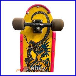 Vintage Skateboard NASH Executioner Red Line Yellow Pink Dragon With XR-2 Trucks