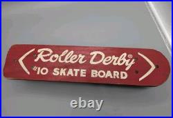 Vintage Skateboard Roller Derby #10 Metal Wheels All Original 19 Very Neat