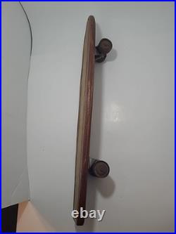 Vintage Skateboard With Metal Wheels Unbranded 1960s 25.75 White Stripe