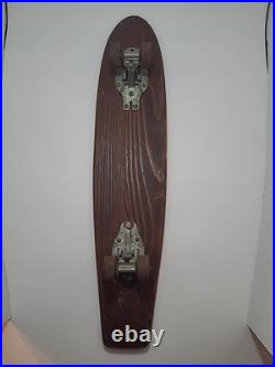 Vintage Skateboard With Metal Wheels Unbranded 1960s 25.75 White Stripe
