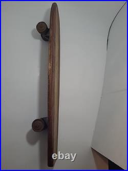 Vintage Skateboard With Metal Wheels Unbranded 1960s 25.75 White Stripe