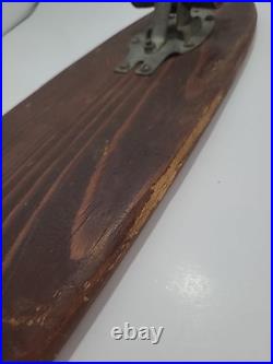 Vintage Skateboard With Metal Wheels Unbranded 1960s 25.75 White Stripe