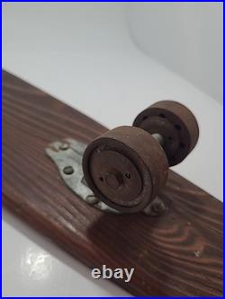 Vintage Skateboard With Metal Wheels Unbranded 1960s 25.75 White Stripe