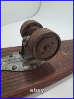 Vintage Skateboard With Metal Wheels Unbranded 1960s 25.75 White Stripe