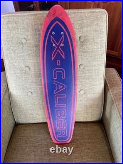 Vintage Skateboard X-CALIBER Fiberglass, Truck withOG Risers, Racing Slicks