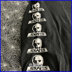 Vintage Skull Skates Shirt Size Large Long Sleeve Old School Skateboard