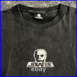 Vintage Skull Skates Shirt Size Large Long Sleeve Old School Skateboard