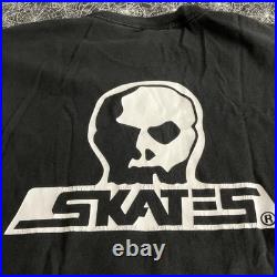 Vintage Skull Skates Shirt Size Large Long Sleeve Old School Skateboard