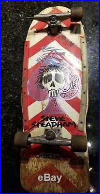 Vintage Steve Steadham 1985 Powell & Peralta Spade Red and White Skateboard