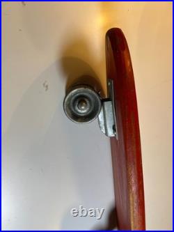 Vintage Tenderfoot Sidewalk Surf Wooden Skateboard Metal Wheels Fort Worth TEXAS