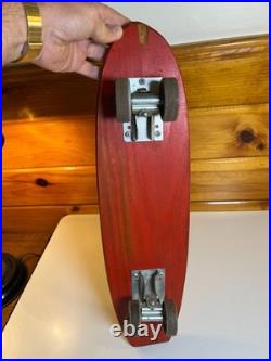 Vintage Tenderfoot Sidewalk Surf Wooden Skateboard Metal Wheels Fort Worth TEXAS