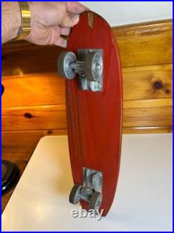 Vintage Tenderfoot Sidewalk Surf Wooden Skateboard Metal Wheels Fort Worth TEXAS