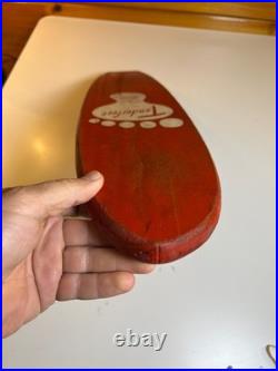 Vintage Tenderfoot Sidewalk Surf Wooden Skateboard Metal Wheels Fort Worth TEXAS