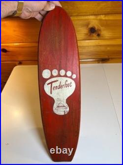 Vintage Tenderfoot Sidewalk Surf Wooden Skateboard Metal Wheels Fort Worth TEXAS
