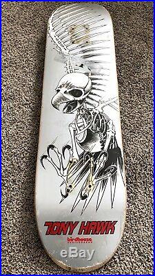 Vintage Tony Hawk Birdhouse 2007 Silver Flight Skateboard Deck Full Skull Ex+