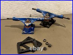 Vintage Tracker Sixtrack SX Street Blue Black Skateboard Trucks Rare 8