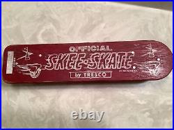 Vintage Tresco Official Skee-Skate Board Metal Wheels Wooden 18.5 Long