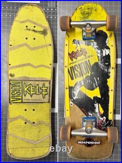 Vintage VISION KELE PRO MODEL Skateboard With Independent Trucks & Vision Wheels