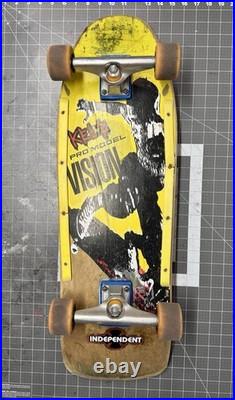 Vintage VISION KELE PRO MODEL Skateboard With Independent Trucks & Vision Wheels