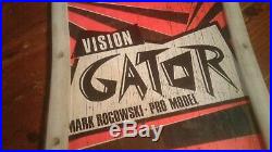 Vintage VISION Mark GATOR Rogowski Complete Skateboard with Tracker Sixtracks