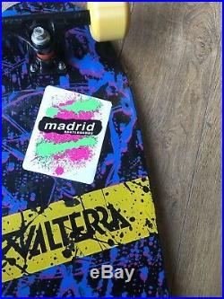 Vintage Valterra Back To The Future Skateboard, Splatter, Madrid, Original Deck