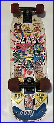 Vintage Variflex Blast Wooden Skateboard 1980s, Garbage Pail Kids, Street Rage