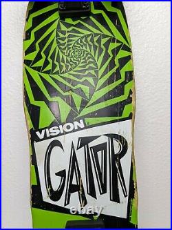 Vintage Vision Gator Skateboard Deck Copyright 1986 Complete with TriStar Trucks