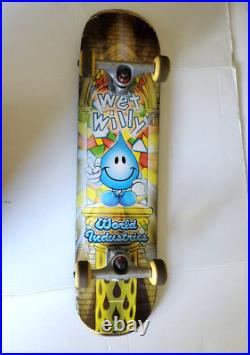Vintage WORLD INDUSTRIES WET WILLY STAINED GLASS Used Skateboard Complete Board